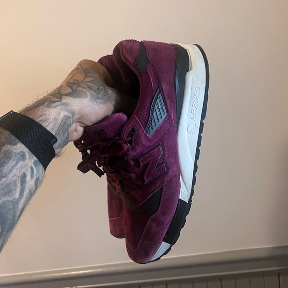 New Balance 998 Made in USA Color Spectrum Imperial Red Wine Size 12 - Picture 4 of 8
